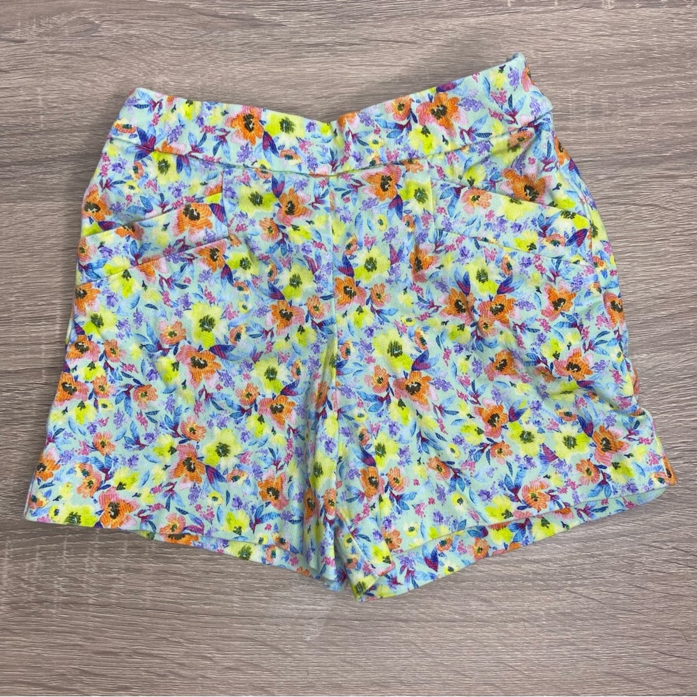 Zara Girls Multicolor Floral Print Shorts Size 5